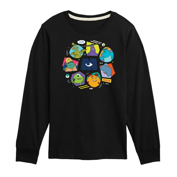 Monsters Inc. - Monster Character Circle - Toddler & Youth Long Sleeve Graphic T-Shirt
