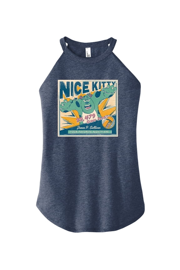 Monsters Inc - Nice Kitty - Juniors High Neck Tank Top