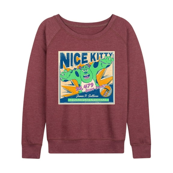 Monsters Inc - Nice Kitty - Women's Lightweight French Terry Long Sleeve Shirt