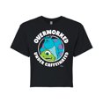 thumbnail image 1 of Monsters Inc. - Overworked Under Caffeinated - Juniors Cropped Cotton Blend T-Shirt, 1 of 5