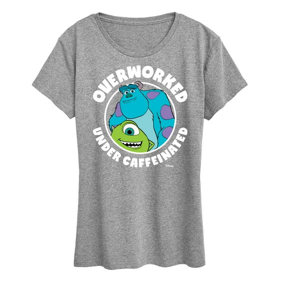 Monsters Inc. - Overworked Under Caffeinated - Women's Raglan Graphic T-Shirt