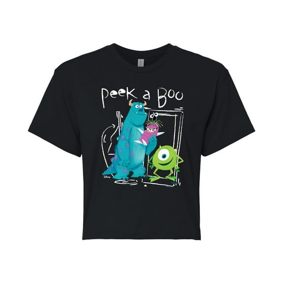 Monsters Inc. - Peek A Boo  - Juniors Cropped Cotton Blend T-Shirt