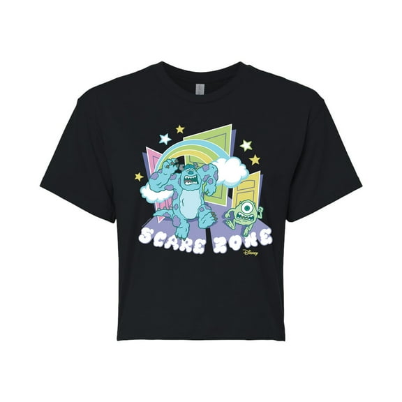 Monsters Inc. - Scare Zone In The Clouds  - Juniors Cropped Cotton Blend T-Shirt