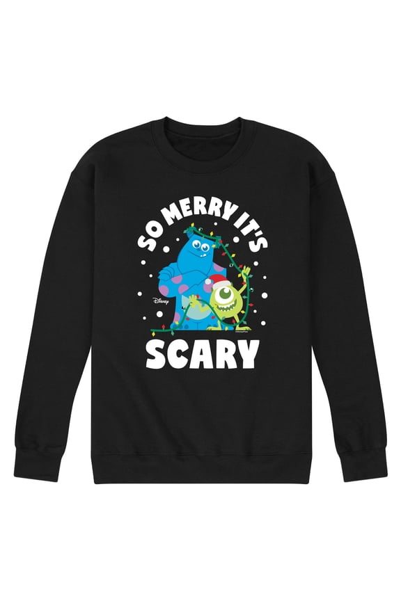 Monsters Inc - So Merry Its Scary - Men's Crew Neck Fleece Pullover