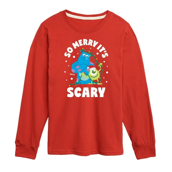 Monsters Inc - So Merry Its Scary - Toddler And Youth Long Sleeve Graphic T-Shirt