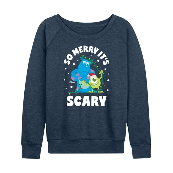 Monsters Inc - So Merry Its Scary - Women's Lightweight French Terry Long Sleeve Shirt