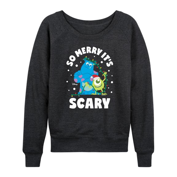 Monsters Inc - So Merry Its Scary - Women's Lightweight French Terry Long Sleeve Shirt