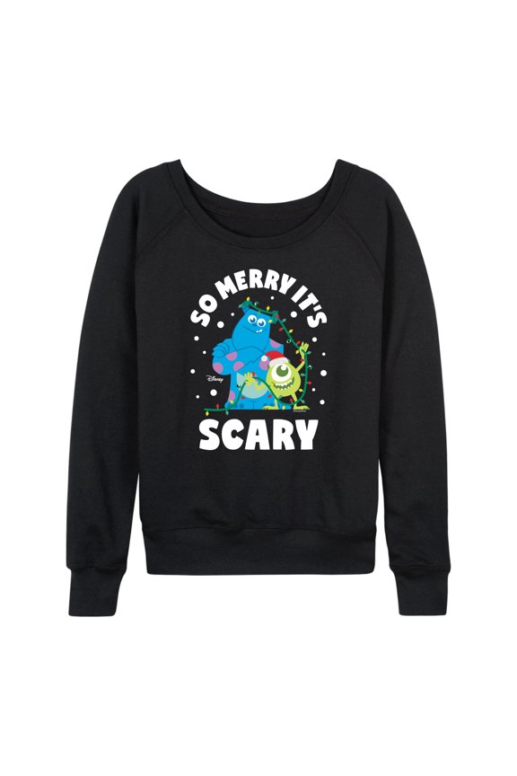 Monsters Inc - So Merry Its Scary - Women's Lightweight French Terry Long Sleeve Shirt