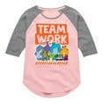thumbnail image 1 of Monsters Inc. - Teamwork - Toddler & Youth Girls Raglan Graphic T-Shirt, 1 of 4