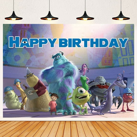 Monsters Inc Theme Birthday Party Decorations, Monsters Inc Birthday Party Backdrops, Birthday Party Cake Table Decorations Photo Props
