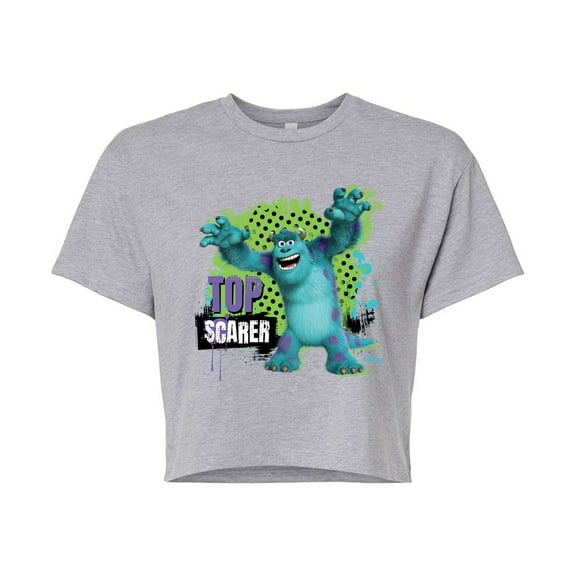 Monsters Inc. - Top Scarer  - Juniors Cropped Cotton Blend T-Shirt
