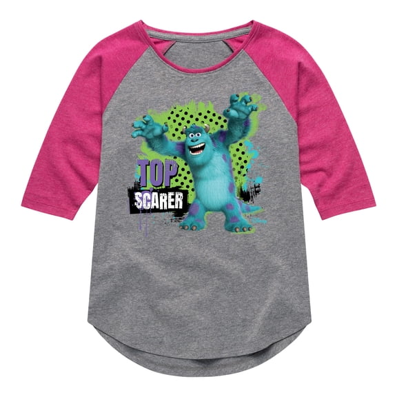 Monsters Inc. - Top Scarer - Toddler & Youth Girls Raglan Graphic T-Shirt