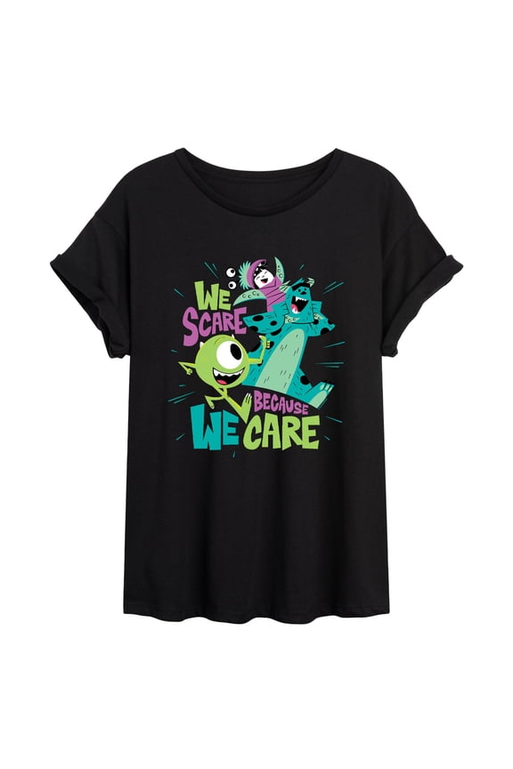 Monsters Inc. - We Scare Because We Care - Women's Oversized T-Shirt