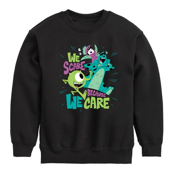 Monsters Inc. - We Scare Because We Care - Toddler & Youth Crewneck Fleece Sweatshirt