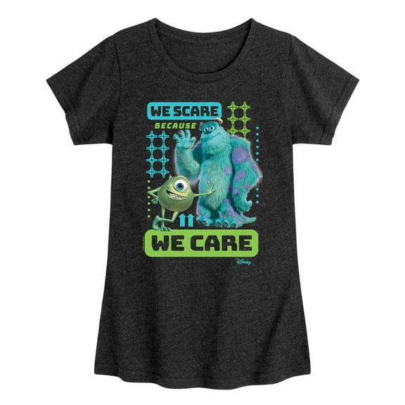 Monsters Inc. - We Scare Because We Care  - Toddler & Youth Girls Short Sleeve Graphic T-Shirt