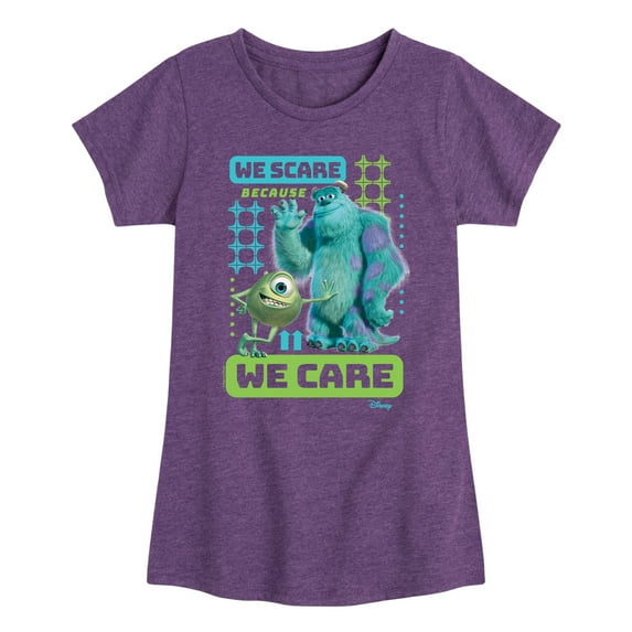 Monsters Inc. - We Scare Because We Care - Toddler & Youth Girls Short Sleeve Graphic T-Shirt