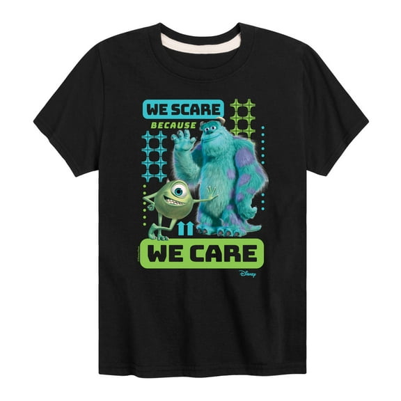 Monsters Inc. - We Scare Because We Care  - Toddler & Youth Short Sleeve Graphic T-Shirt