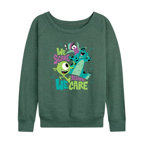 Monsters Inc - We Scare Because We Care -Women's Lightweight French Terry Long Sleeve Shirt