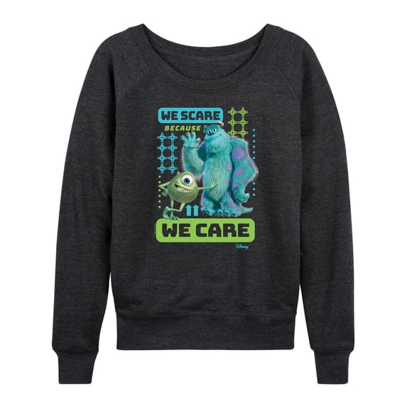 Monsters Inc. - We Scare Because We Care - Women's Lightweight French Terry Long Sleeve Shirt