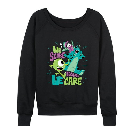 Monsters Inc - We Scare Because We Care -Women's Lightweight French Terry Long Sleeve Shirt