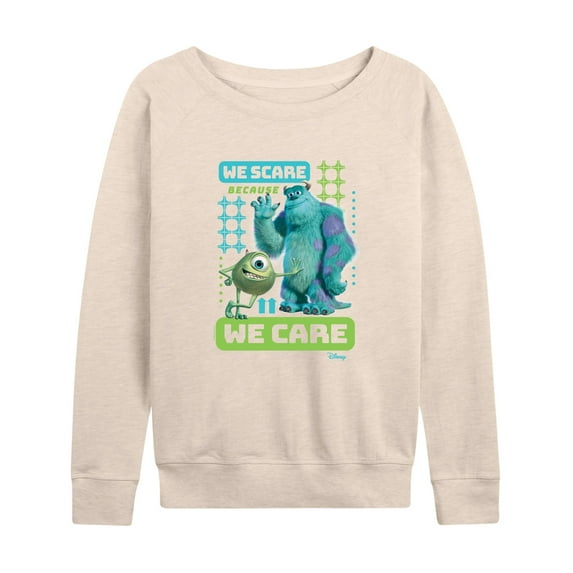 Monsters Inc. - We Scare Because We Care - Women's Lightweight French Terry Long Sleeve Shirt