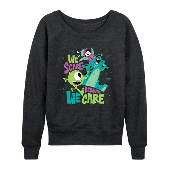Monsters Inc - We Scare Because We Care -Women's Lightweight French Terry Long Sleeve Shirt