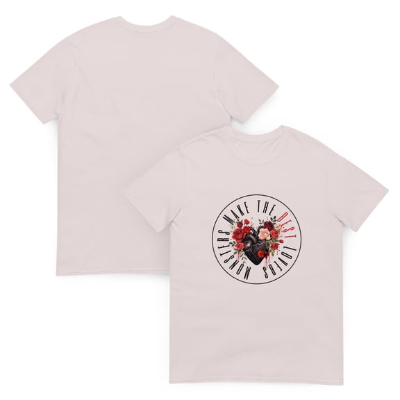 Monsters Make the Best Lovers T-Shirt, Realistic Heart Tee, Love T-Shirt (Ice Grey, XL)