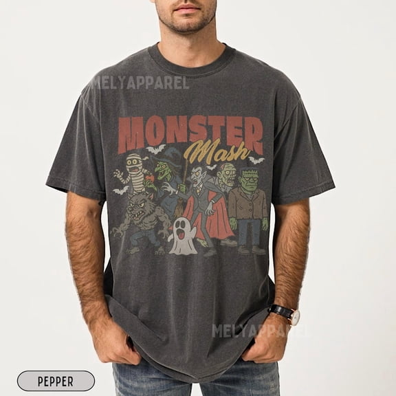 Monsters Shirt Retro Halloween Tshirt Horror Movie Vintage Graphic Vampire Comfort Colors Tee Spooky Season Gift for Him or Her Ghost Party
