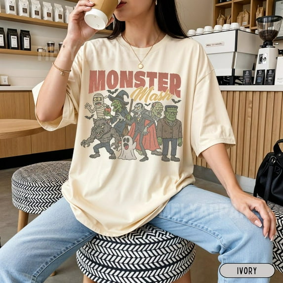 Monsters Shirt Retro Halloween Tshirt, Movie Vintage Graphic Vampire Tee, Spooky Season Gift for Him or Her Ghost Party