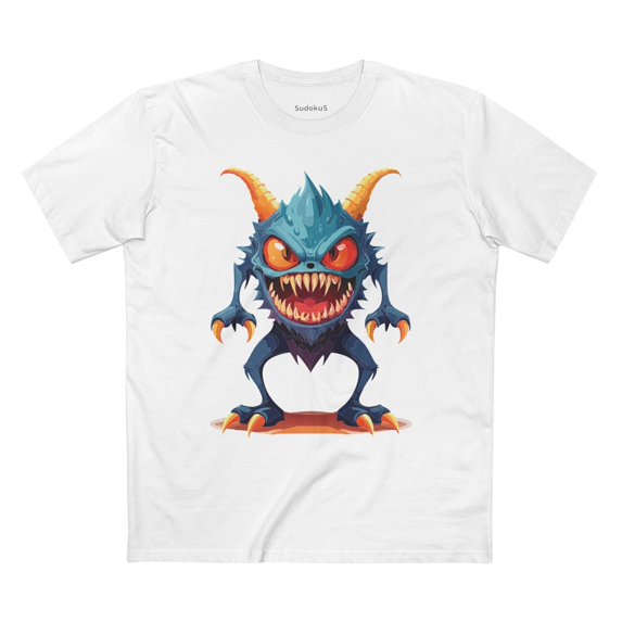 Cartoon Monsters Graphic Unisex 100 Cotton Staple Tee 1