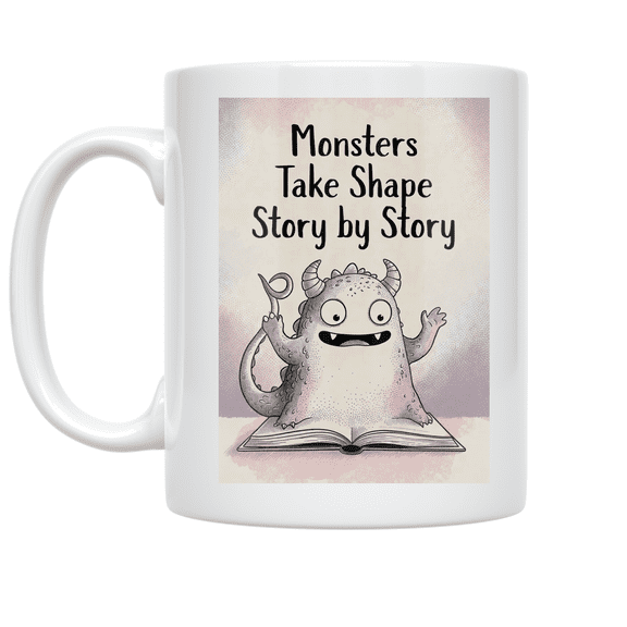Monsters Take Shape Story by Story - Folklore Art Enthusiast - 11 oz Ceramic Coffee Mug