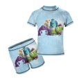 thumbnail image 1 of Monsters University Cartoon Boy's Swimsuit Short Sleeve T Shirt Swim Trunks Shorts Swimwear Summer Kid's Two Pieces Split Rash Guard Bathing Suit Set, 1 of 7