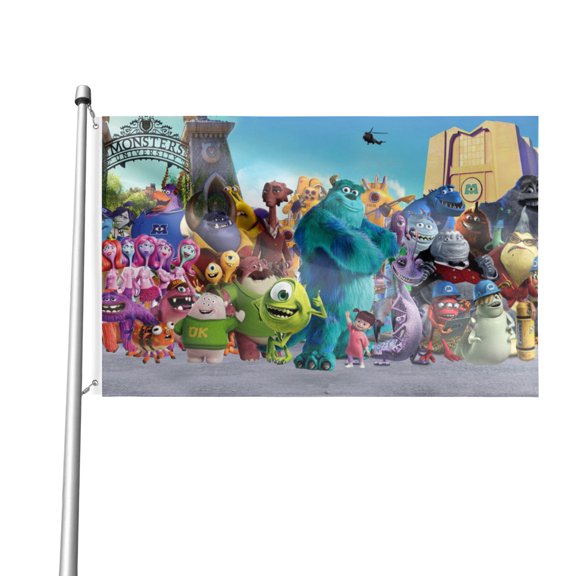 Monsters University Outdoor Decor Flags Vivid Color, One side Stitched Flags，Decoration Flag 12*18IN