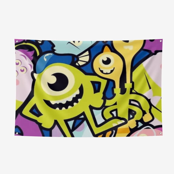 Monsters University Photography Background Decorations Banner Party Photo Backdrop 3.6*5.9FT/110*180CM