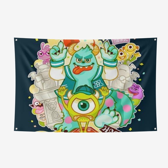 Monsters University Photography Background Decorations Banner Party Photo Backdrop 3.6*5.9FT/110*180CM