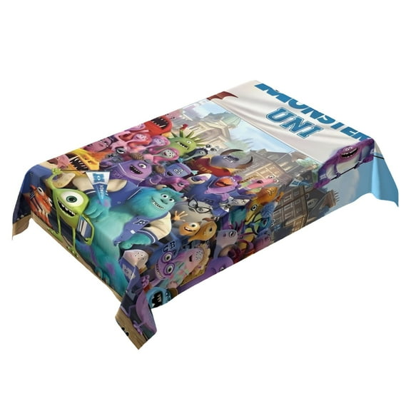 Monsters University Themed Square Tablecloth 54 * 72 Inches Durable Stylish
