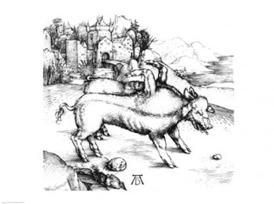 Monstrous Pig Canvas Art - Albrecht Durer (36 x 24)