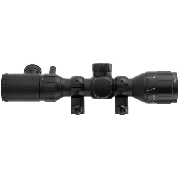 Monstrum 2-7x32 AO Rifle Scope with Illuminated Range Finder Reticle and Parallax Adjustment, Black