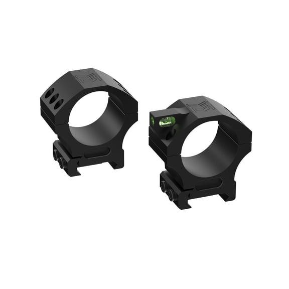 Monstrum 30mm Precision Picatinny V2 Scope Rings w/Level Bubble, 1 in, Black