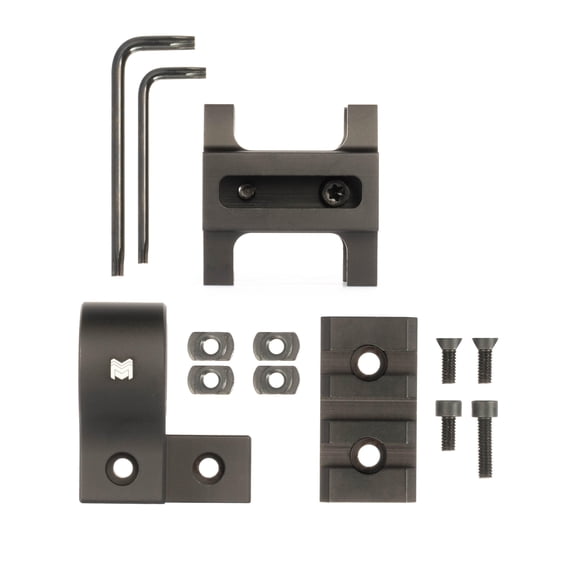 Monstrum 7075 Pro Series Shotgun Barrel Clamp Accessory Mount V2 | Compatible with M-LOK Accessories | Includes Picatinny Segment and Flashlight Ring