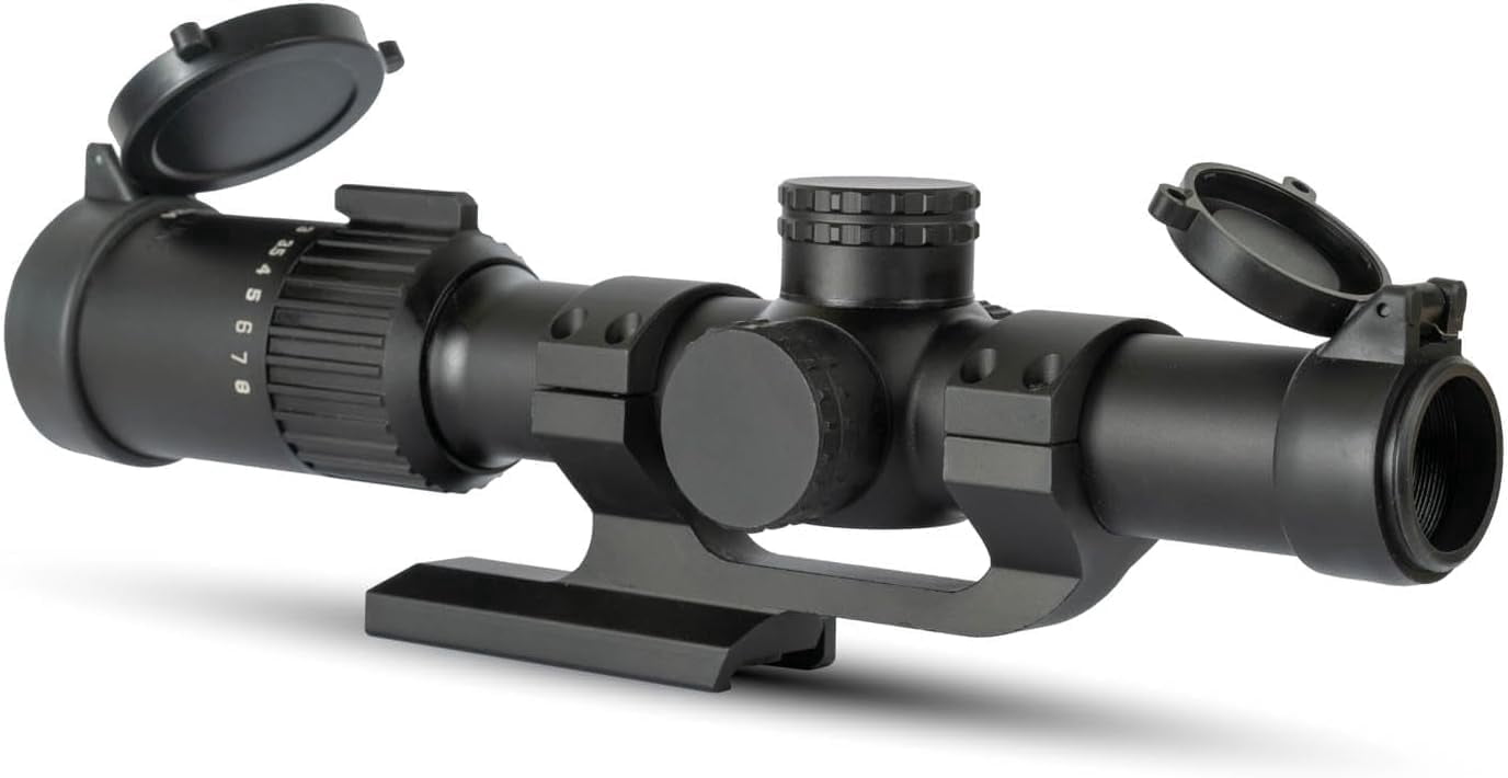 Monstrum Banshee ED 1-8x24 LPVO Rifle Scope with Offset Scope Mount | Black | BDC C1 Daylight Bright Reticle