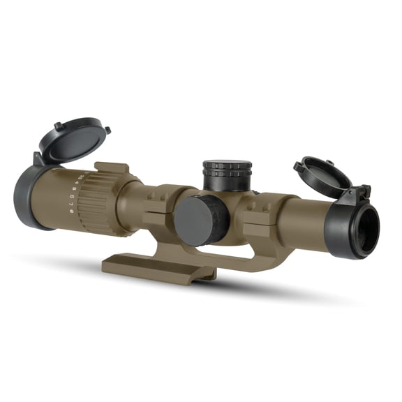 Monstrum Banshee ED 1-8x24 LPVO Rifle Scope with Offset Scope Mount | Flat Dark Earth | BDC A2 Reticle