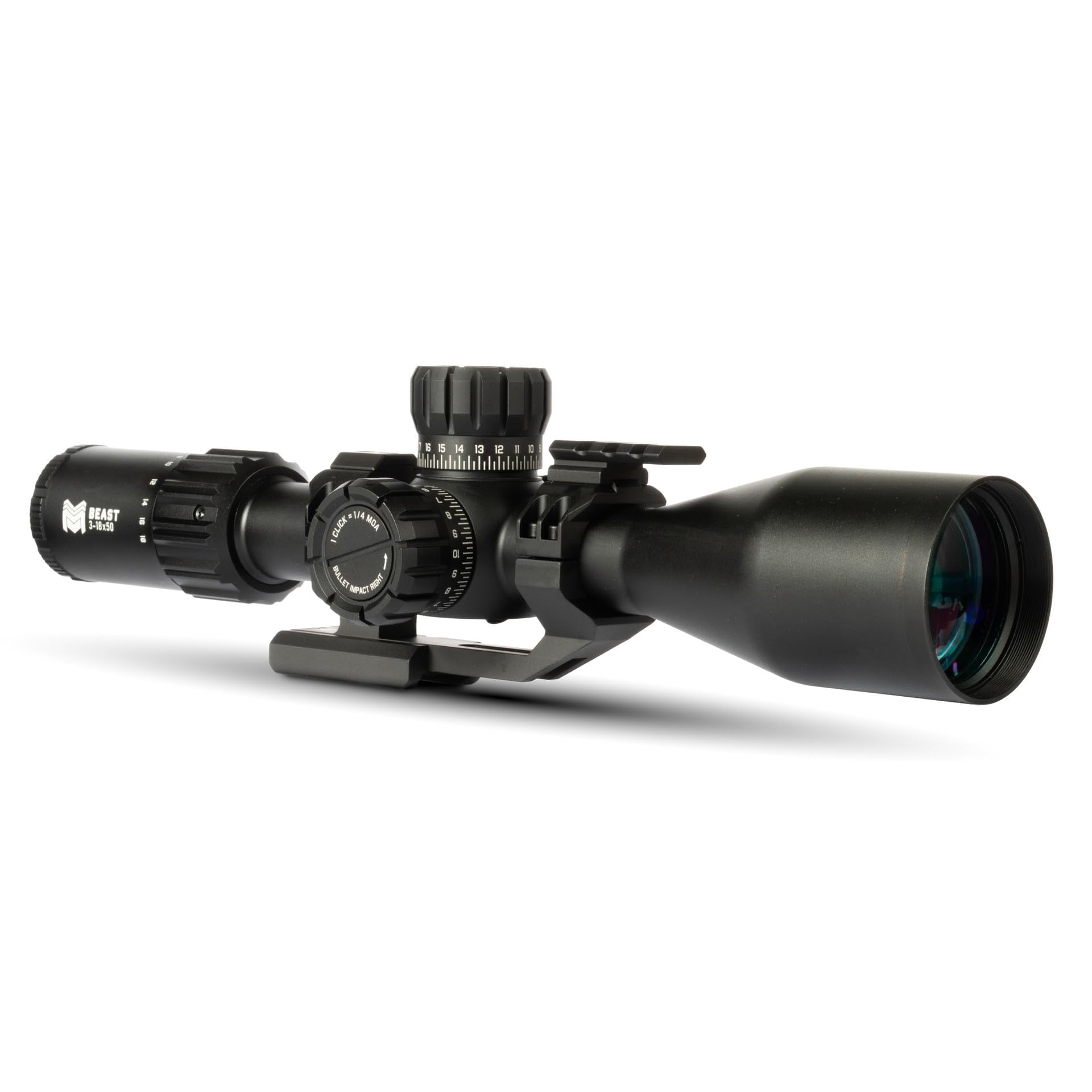 Monstrum Beast 3-18x50 FFP Scope | Featuring Extra Low Dispersion Glass, Precision Turrets with Zero Stop, and Cantilever Scope Mount | MOA Reticle
