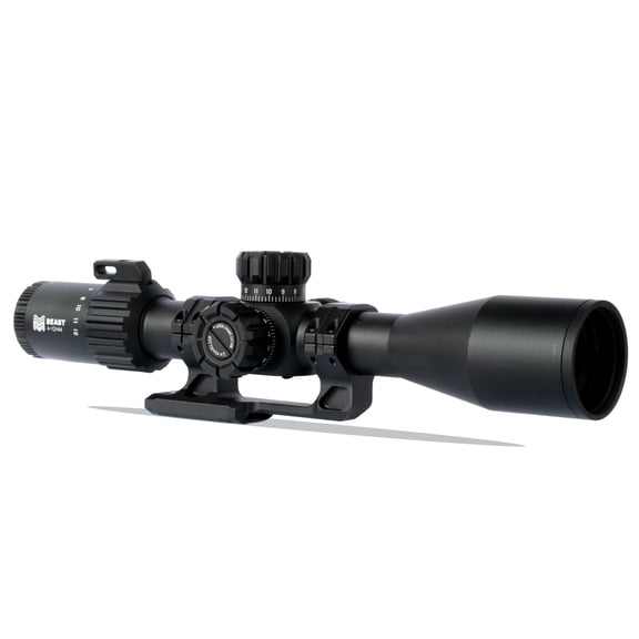 Monstrum Beast 4-16x44 SFP Scope with Side Focus and Offset Scope Mount | Black | FIB03 Daylight Bright Fiber Optic Reticle