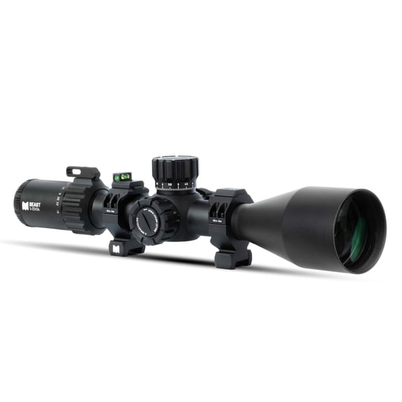 Monstrum Beast 5-25x56 FFP Rifle Scope | Featuring Extra Low Dispersion Glass, Precision Turrets with Zero Stop, and Anti-Cant Scope Rings | MOA Reticle