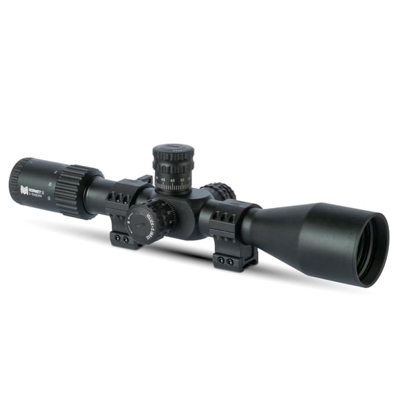 Monstrum Hornet II 3-15x50 FFP Rifle Scope | Includes Zero Stop, Bubble Level Scope Rings, and Detachable Sunshade | MOA Reticle