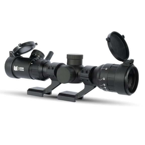 Monstrum Ladon 2-8x32 MPVO Rifle Scope with AO Adjustable Objective and Offset Scope Mount | CM9
