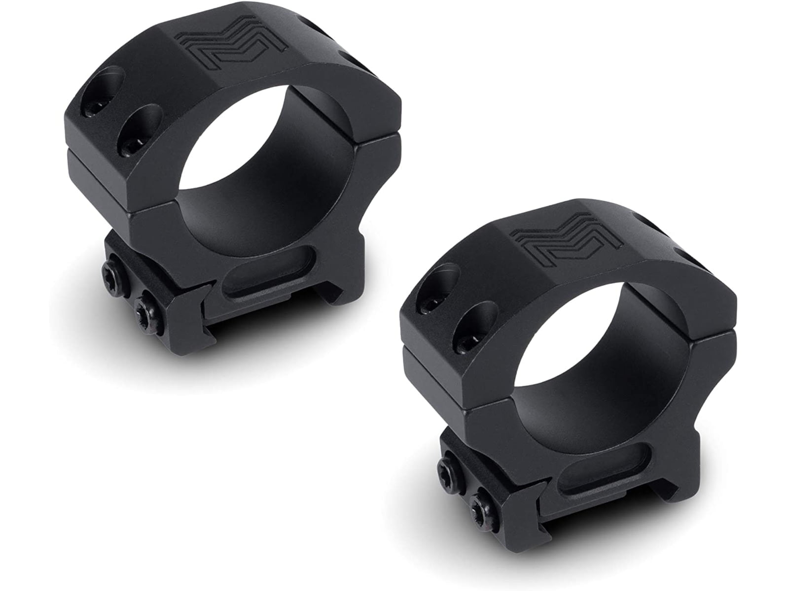 Monstrum Precision Picatinny V2 Scope Rings 1 in, Black, 1 in,