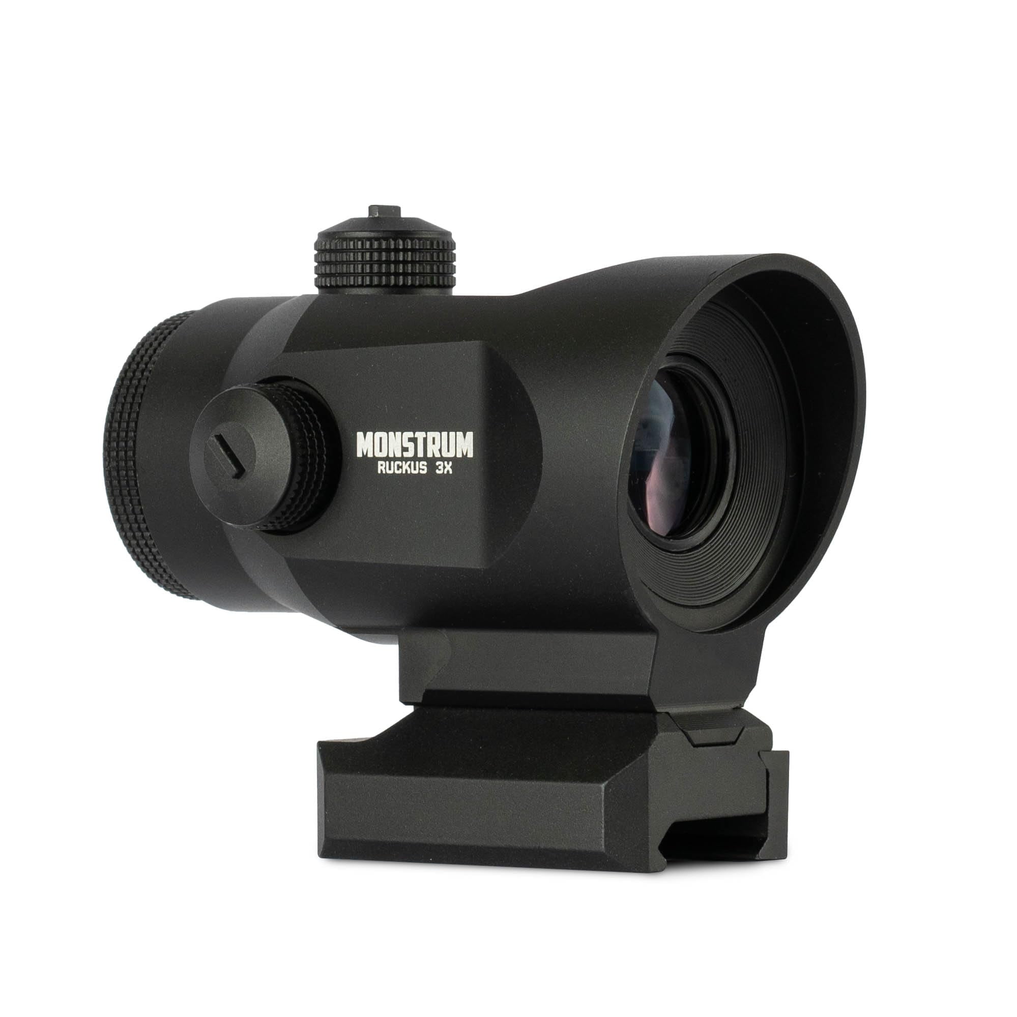 Monstrum Ruckus 3X Prism Scope with Shake Awake | Circle Dot Reticle