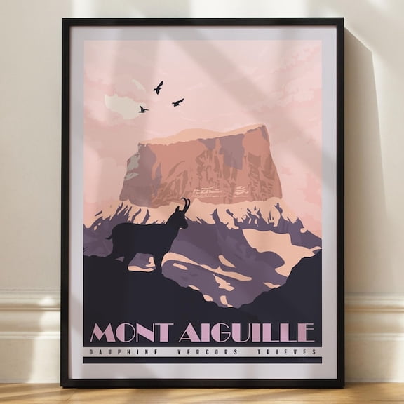 Mont Aiguille Poster - Vercors Massif - Wall Decoration - Vintage Poster Of Dauphinã©- Wall Art Print, 24x36 UNFRAMED